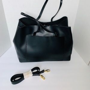 Black leather bag